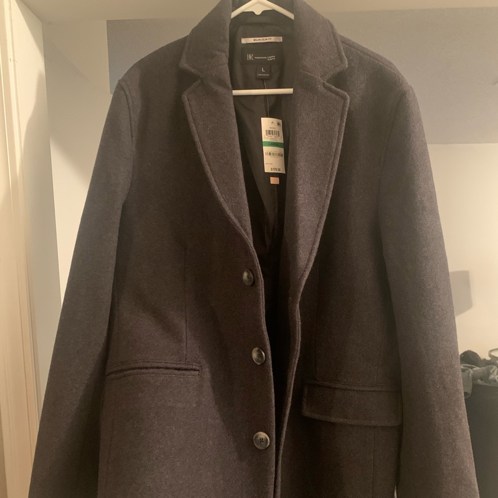 INC concept slim fit overcoat